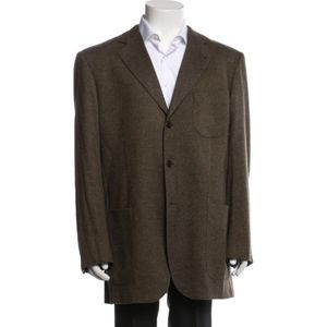 Colombo Borgosesia Brown Soft Luxurious Cashmere 3 Button Blazer Size IT56